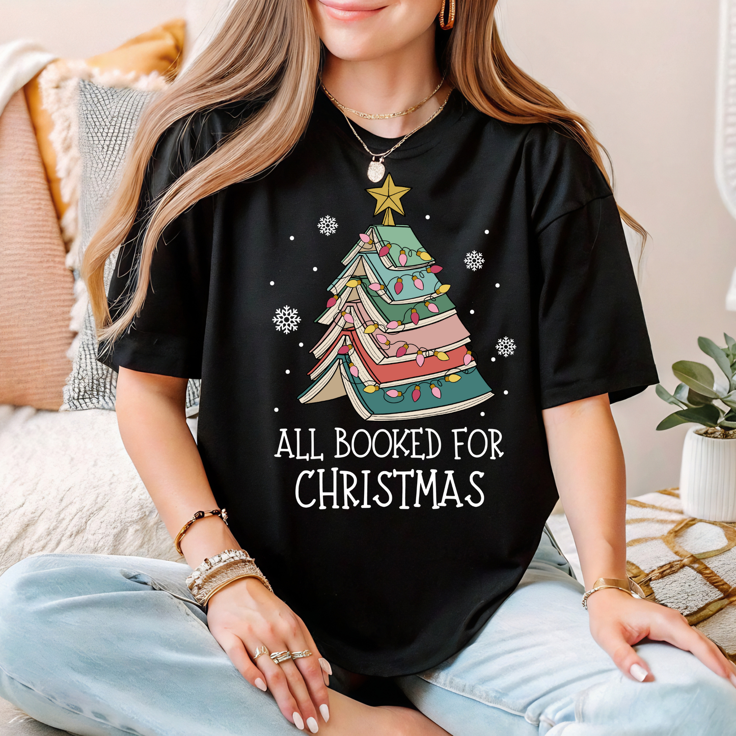 All Booked For Christmas Tee