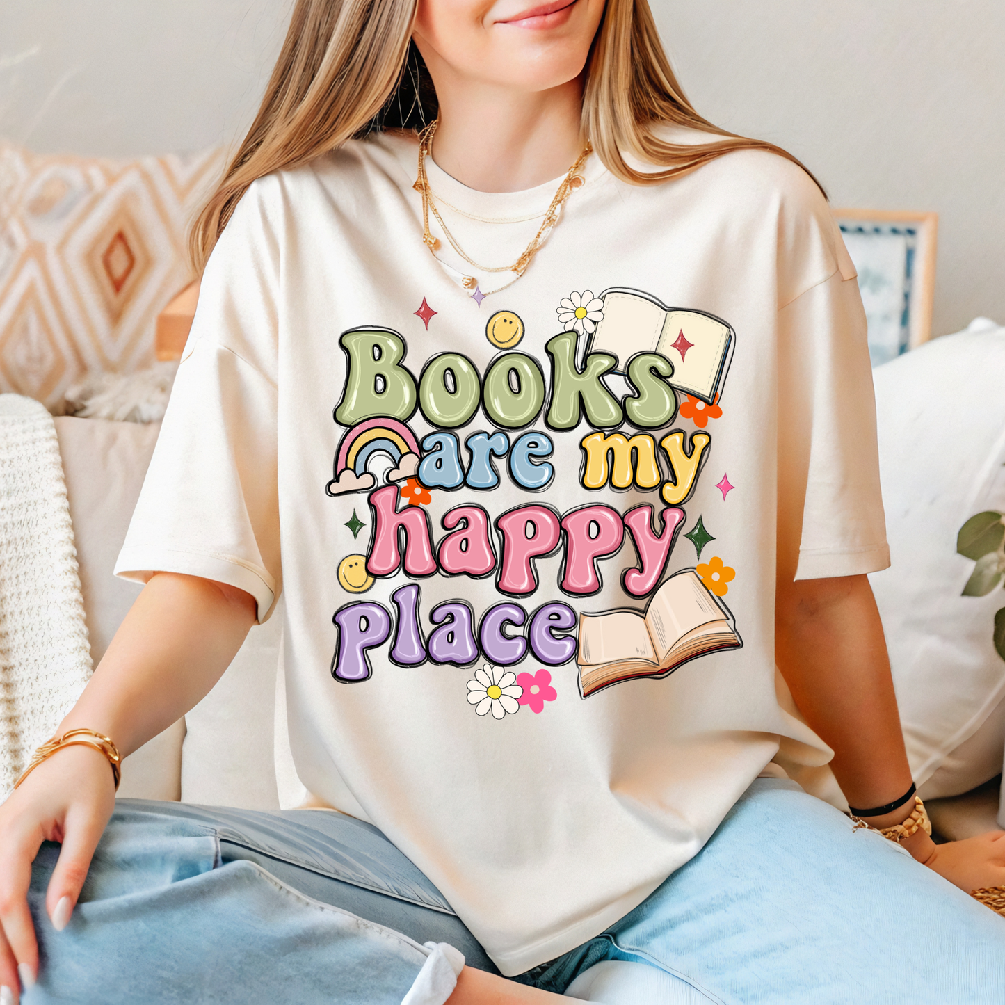 Books Are My Happy Place Tee