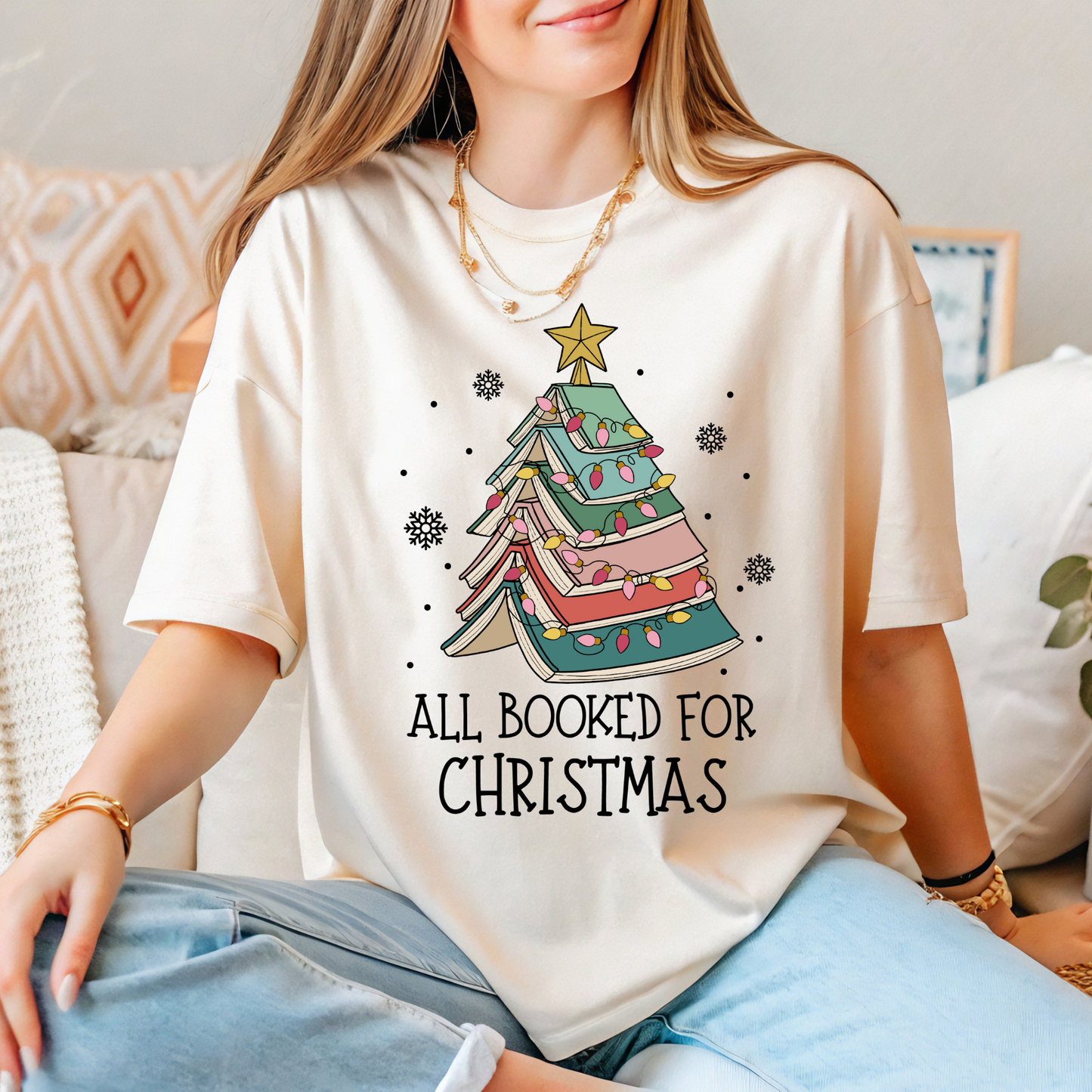 All Booked For Christmas Tee