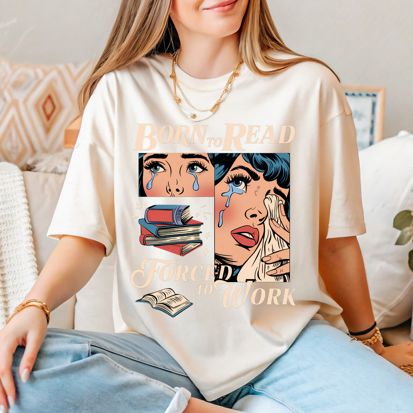 Born To Read Forced To Work Tee
